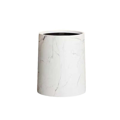 Marble double-layer trash can with lid