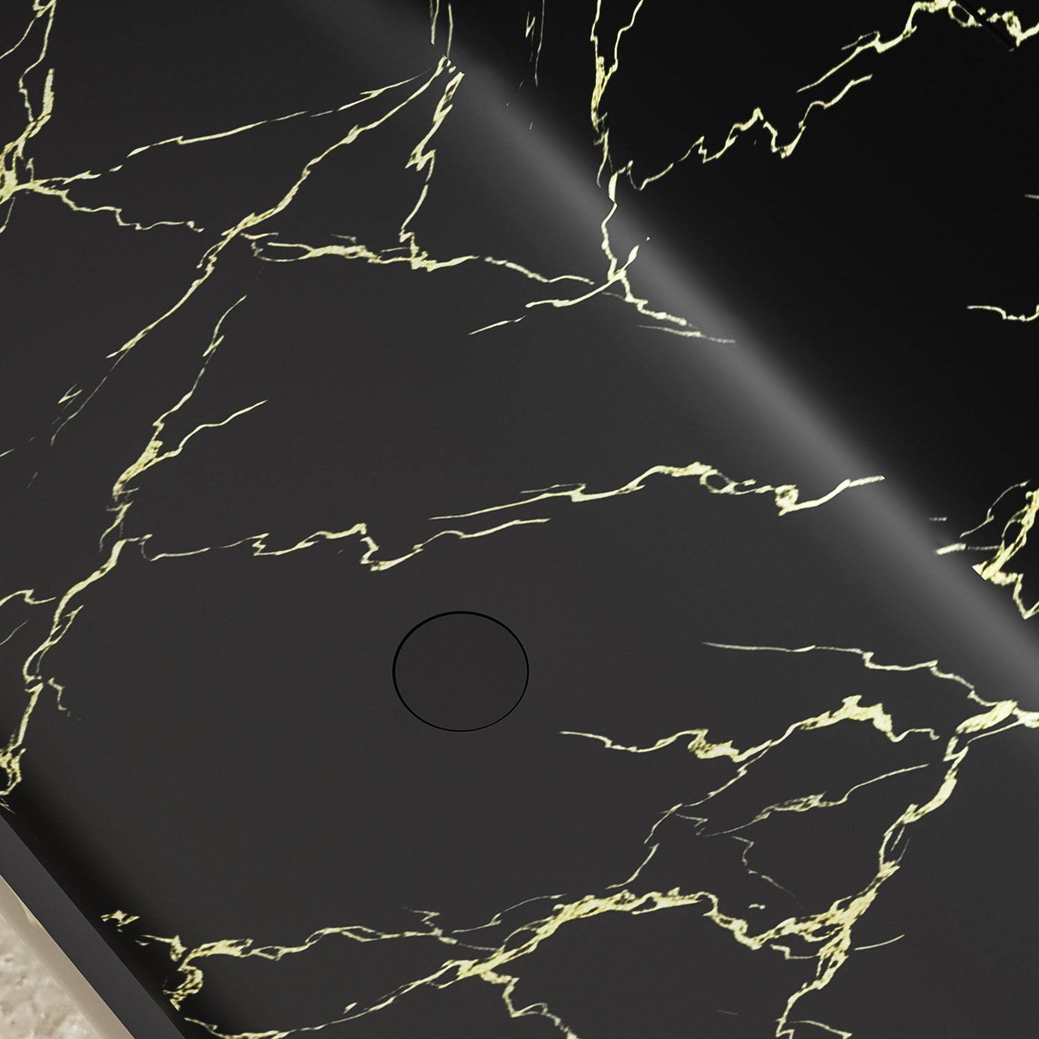 Matching black pop-up drain cover for stone resin soaking bathtub