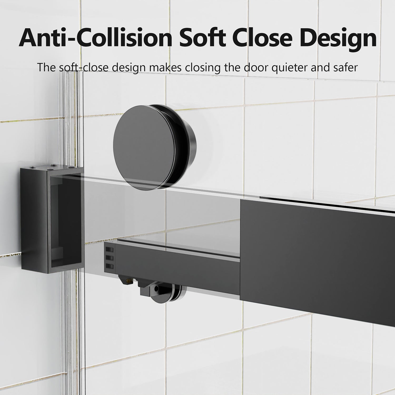 Matte Black Double Sliding Soft-Close Shower Door