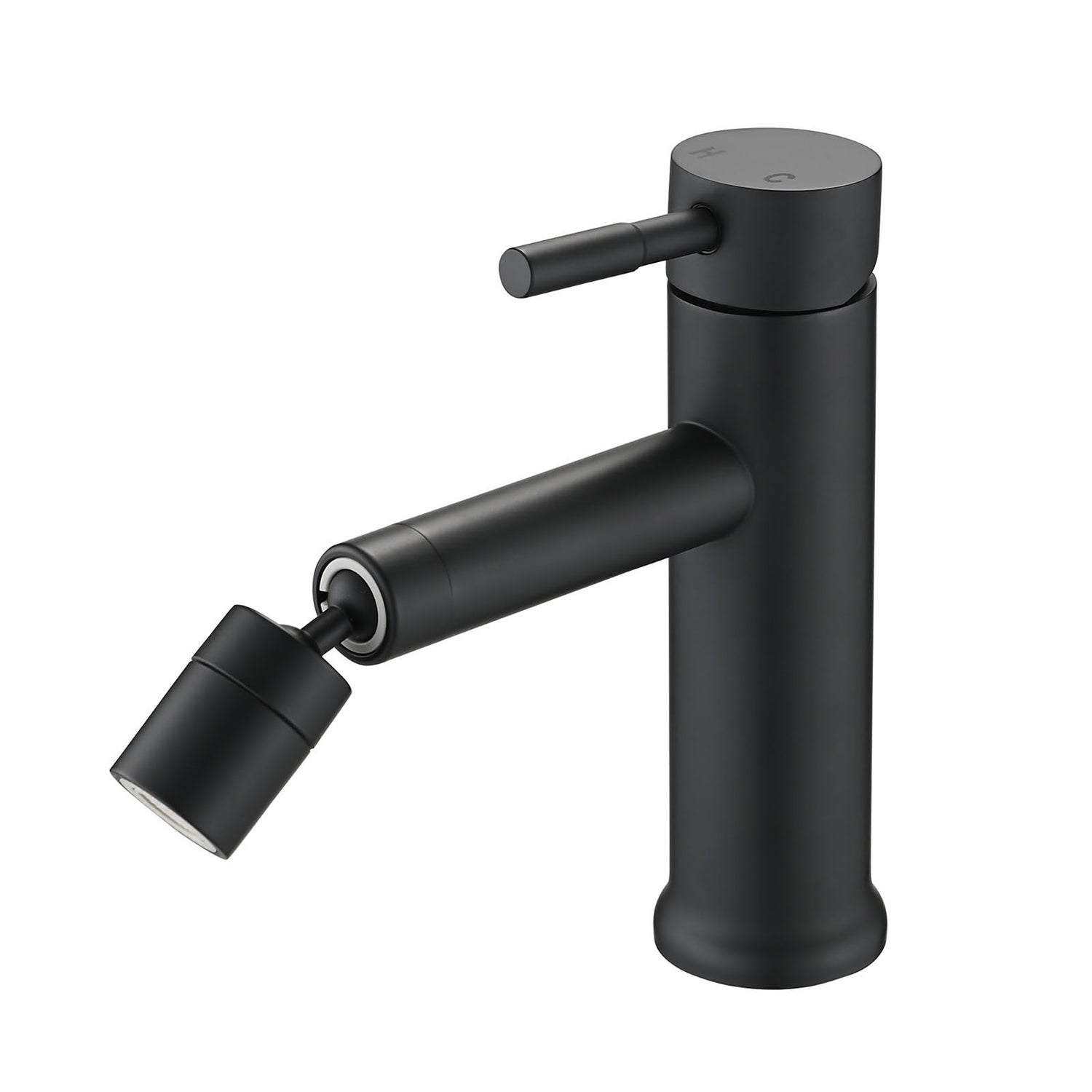 Matte Black Sink Faucet with 360-degree Rotating Aerator