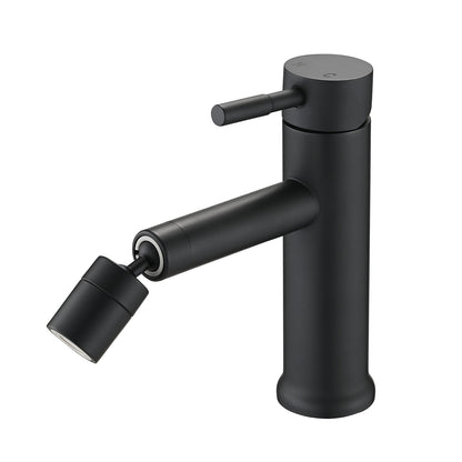 Matte Black Sink Faucet with 360-degree Rotating Aerator