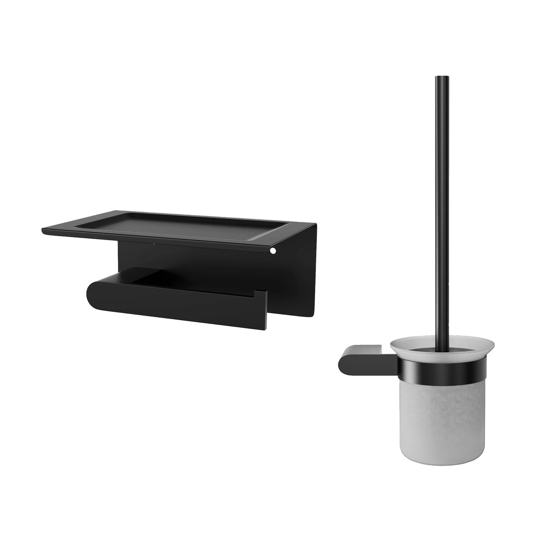 Matte Black Toilet Paper Holder Set