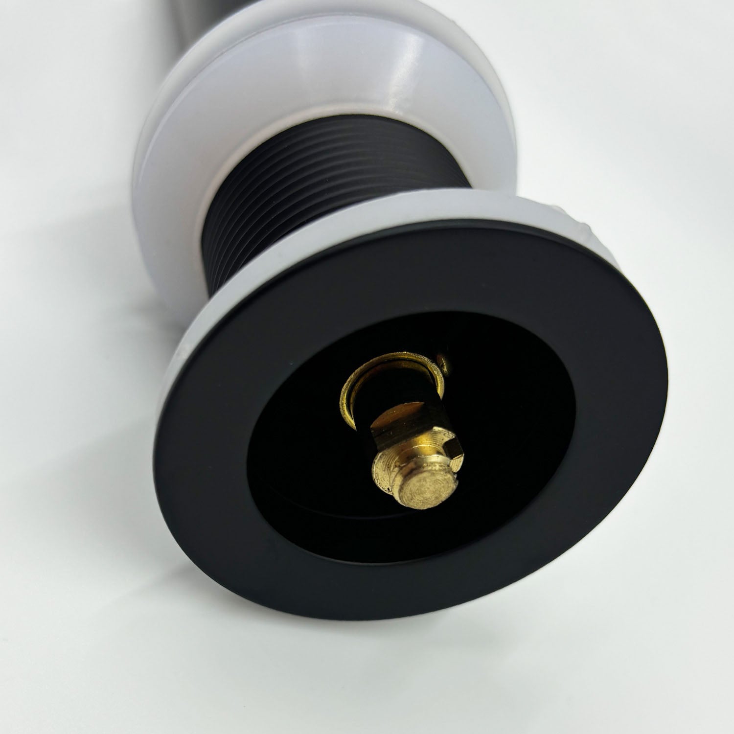 Matte Black Bathroom Sink Pop Up Drain with brass fittings