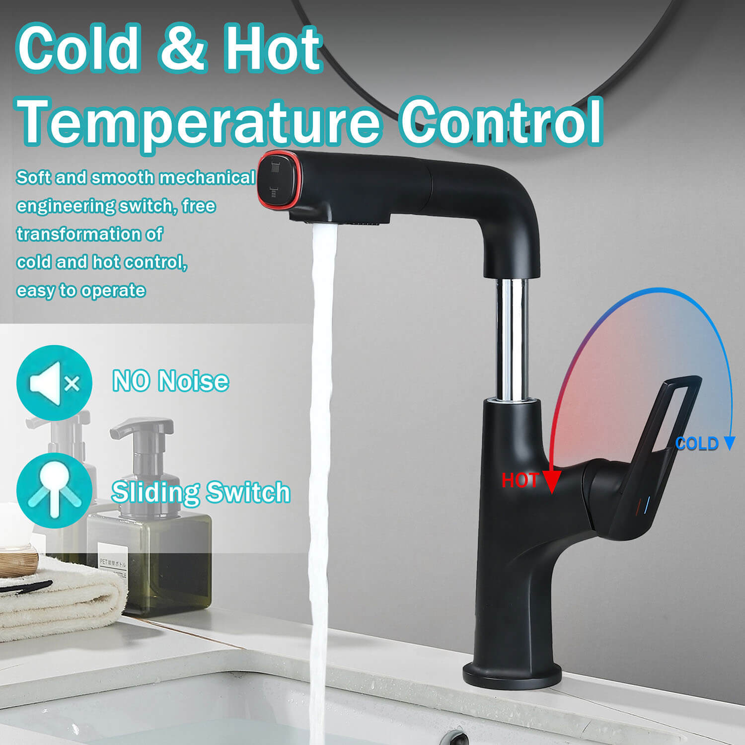 Matte Black Single Hole single handle Bathroom Faucet