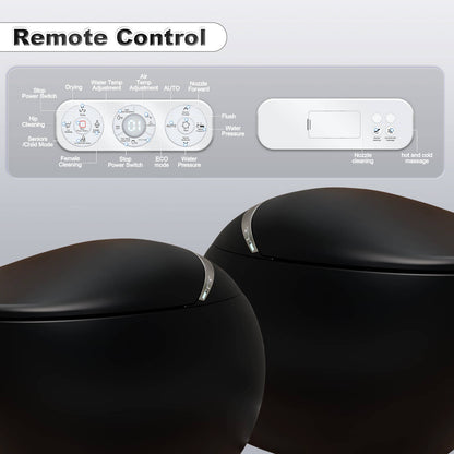 Modern Egg-Shaped Floor Mounted Smart Toilet with Built-in Water Tank