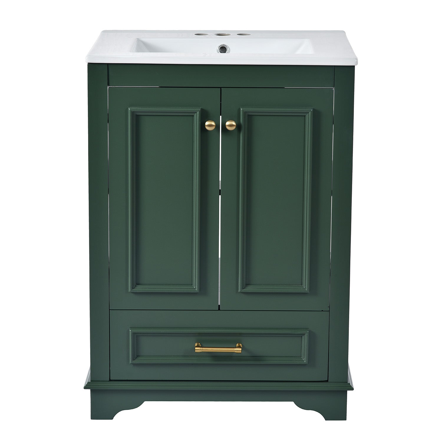 Minimalist green bathroom cabinet with modern design
