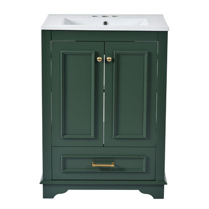 Minimalist green bathroom cabinet with modern design