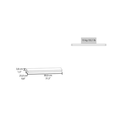 31.5" Matt Gray Floating Shelves for Bathroom Storage (Set of 2)