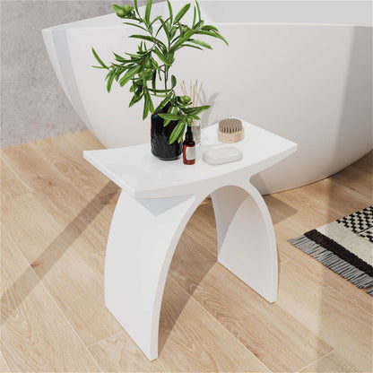 Modern Stone Resin Bath Stool HA8001 MW in Elegant Matte Finish