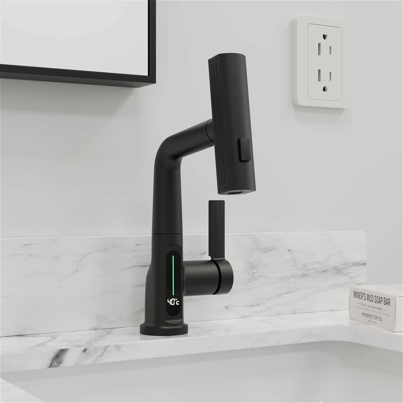 Modern digital display faucet for bathroom sinks