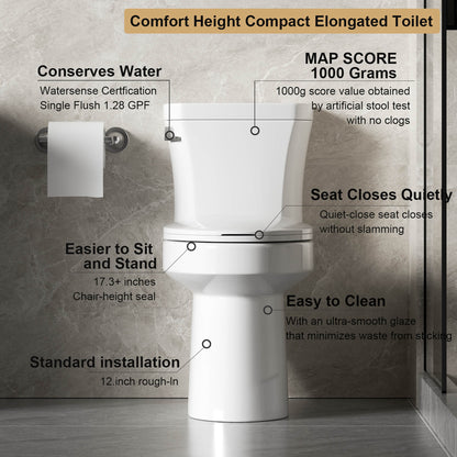 Modern toilet with powerful flush and quiet operation