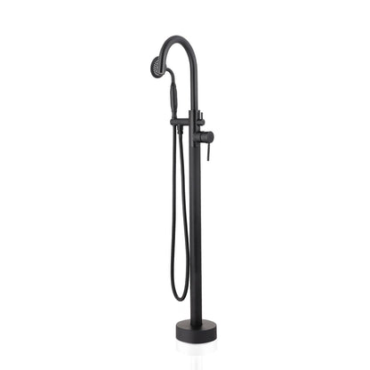 Modern Hand held Shower Floor Mounted Freestanding Tub Filler, 3 Color &amp; 6 Gallons Per Mins