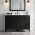 Modern 48 Inch Freestanding Bathroom Vanity White Composite Sink Straight View