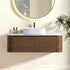 Modern 48 inch Walnut Floating Bathroom Vanity Scene Setup