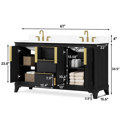 Modern 60 inch double sink bathroom vanity size