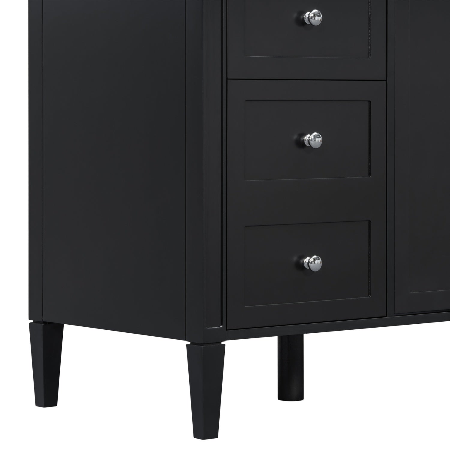 Modern Black 48 inch Bathroom Vanity Cabinet Side View Detail