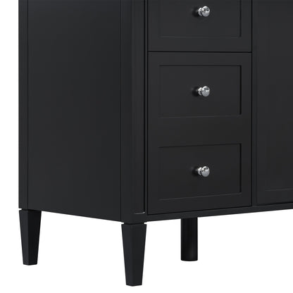Modern Black 48 inch Bathroom Vanity Cabinet Side View Detail