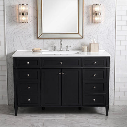 Modern Black 48 inch Freestanding Bathroom Vanity Front View Scene Setup
