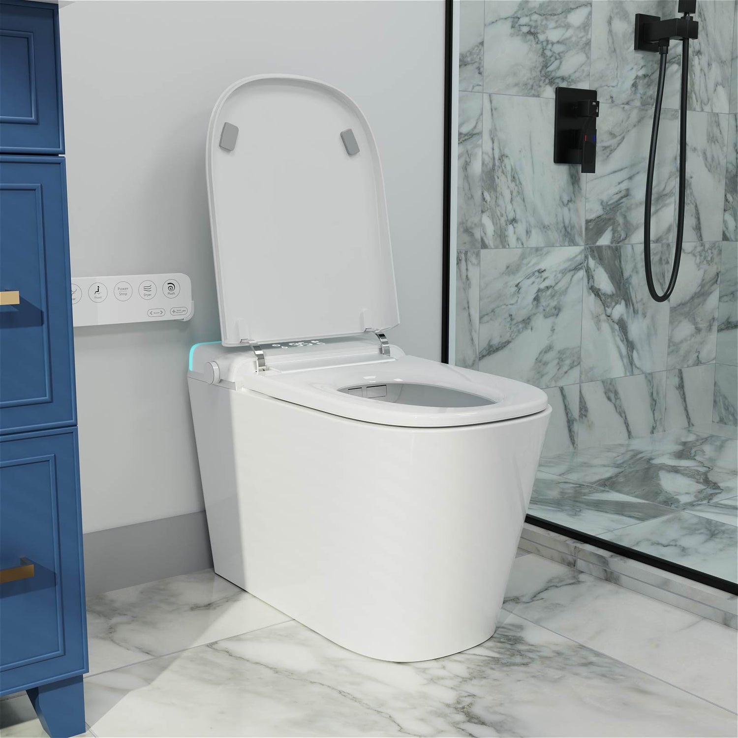 Modern Built-in Water Tank Smart Bidet Toilet with Remote Control