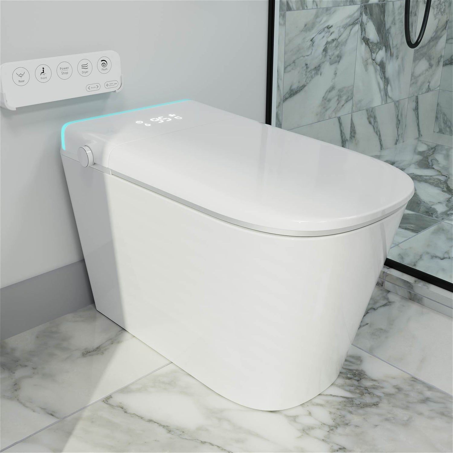 Modern Silent Flushing Smart Bidet Toilet with Built