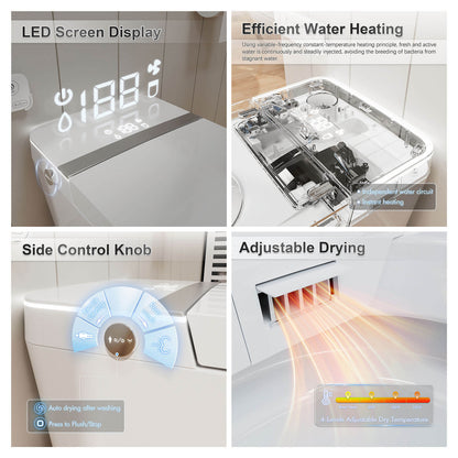 Modern Smart Bidet Toilet with Air Drying and Led Display