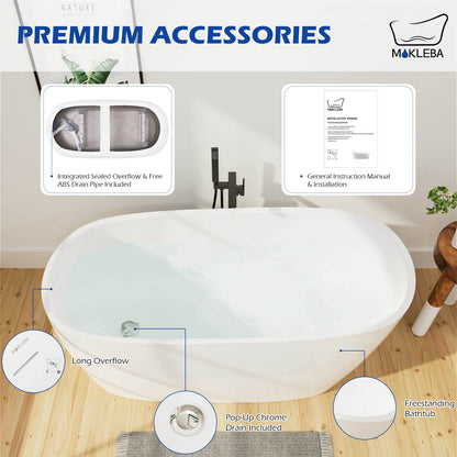 Modern Style 59 inch Single Slipper stand alone tub