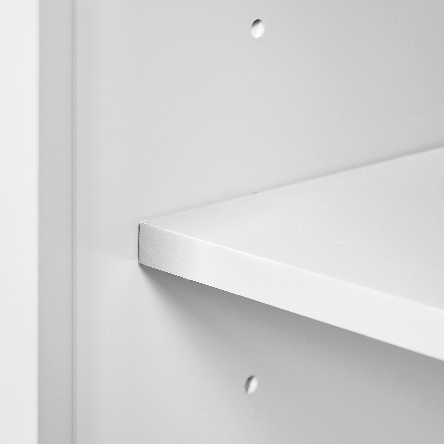 Modern bathroom vanity with adjustable shelves for storage