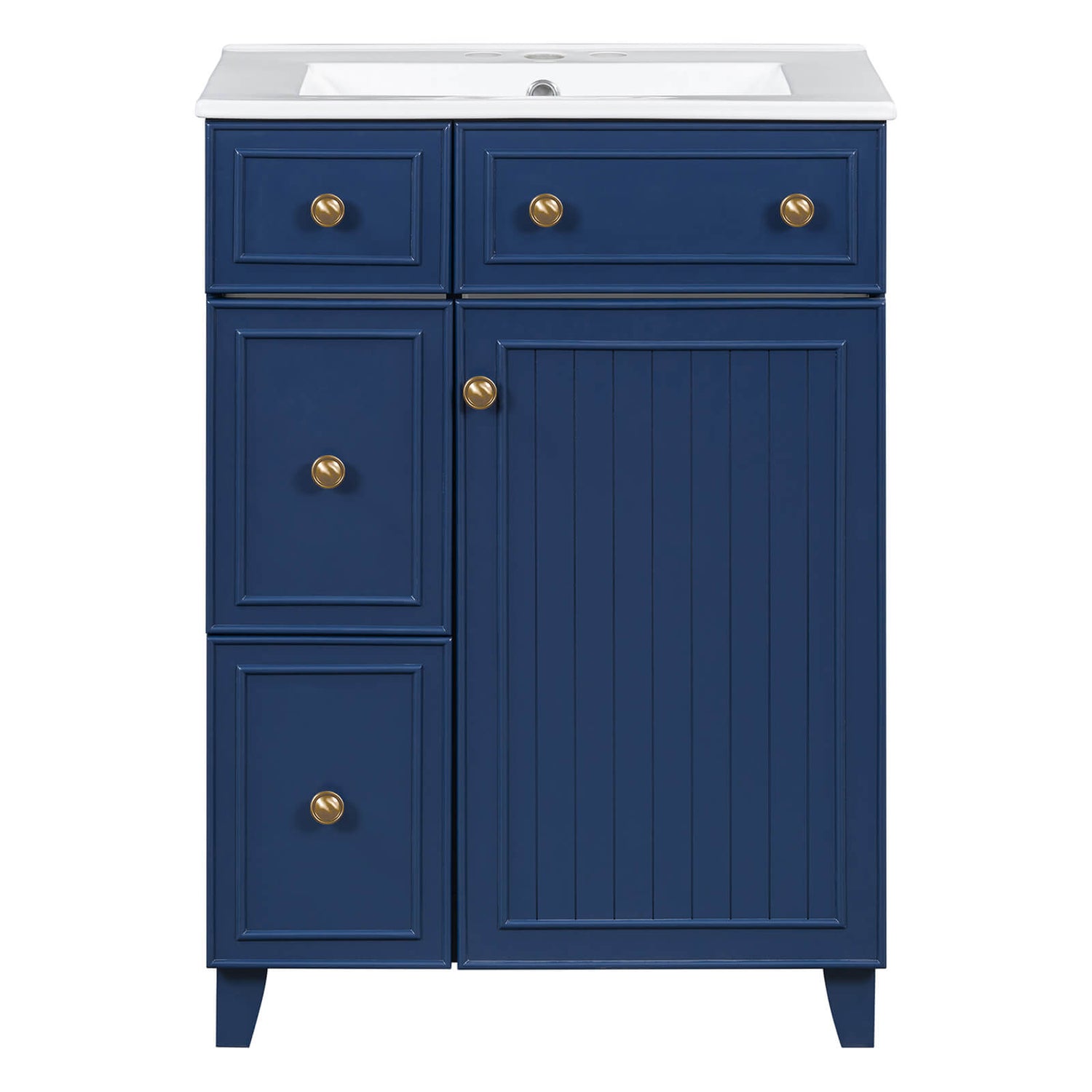Modern bathroom vanity with easy-maintenance MDF cabinet and ceramic sink