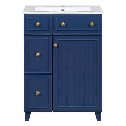 Modern bathroom vanity with easy-maintenance MDF cabinet and ceramic sink