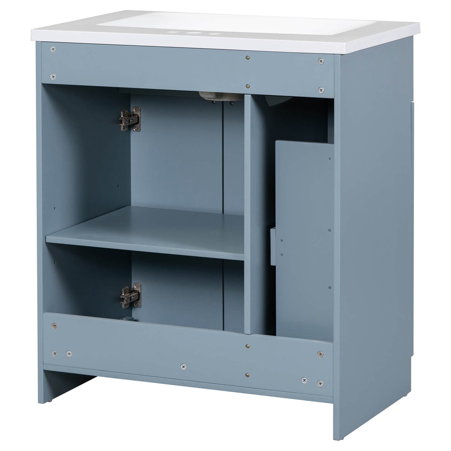 Modern bathroom vanity with soft-close doors and ample cabinet space