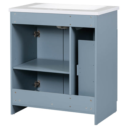Modern bathroom vanity with soft-close doors and ample cabinet space