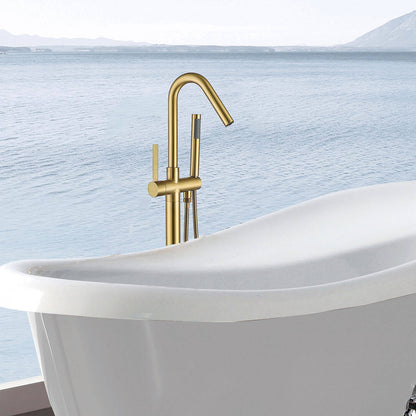 Modern gold freestanding bathtub faucet for luxury bathroom