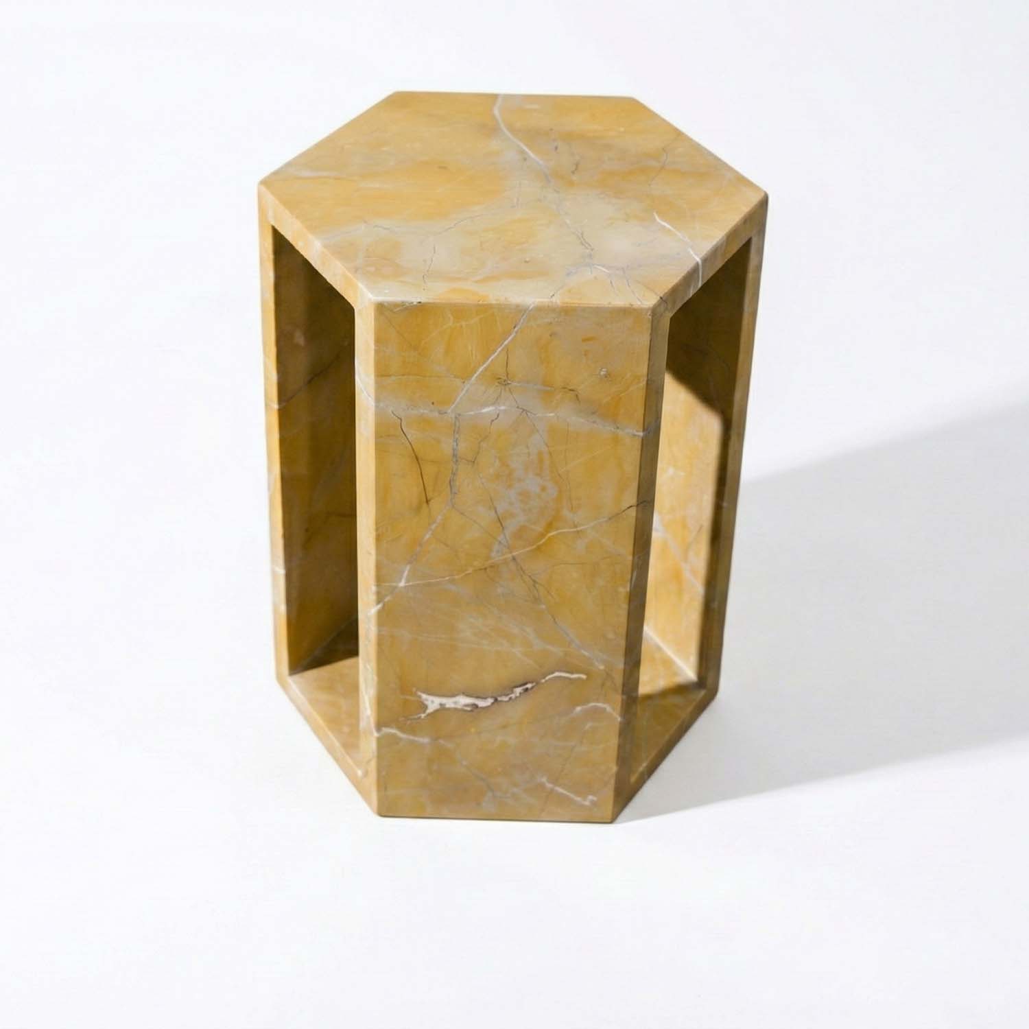 Modern Nature Marble Gold Nightstand Side Table with irregular texture for Living Room, Bedroom &amp; Outdoor Side