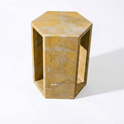 Modern Nature Marble Gold Nightstand Side Table with irregular texture for Living Room, Bedroom &amp; Outdoor Side