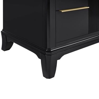 Modern midnight blue bathroom vanity for contemporary and transitional bathrooms