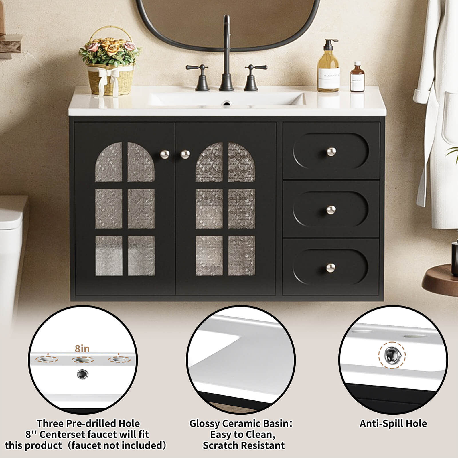 N710GTP198681B Bathroom Vanity Pre installation Hole Instructions