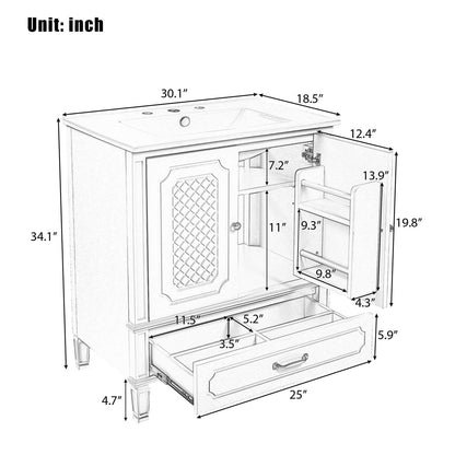 N759GTP218644B bathroom vanity overall size specifications