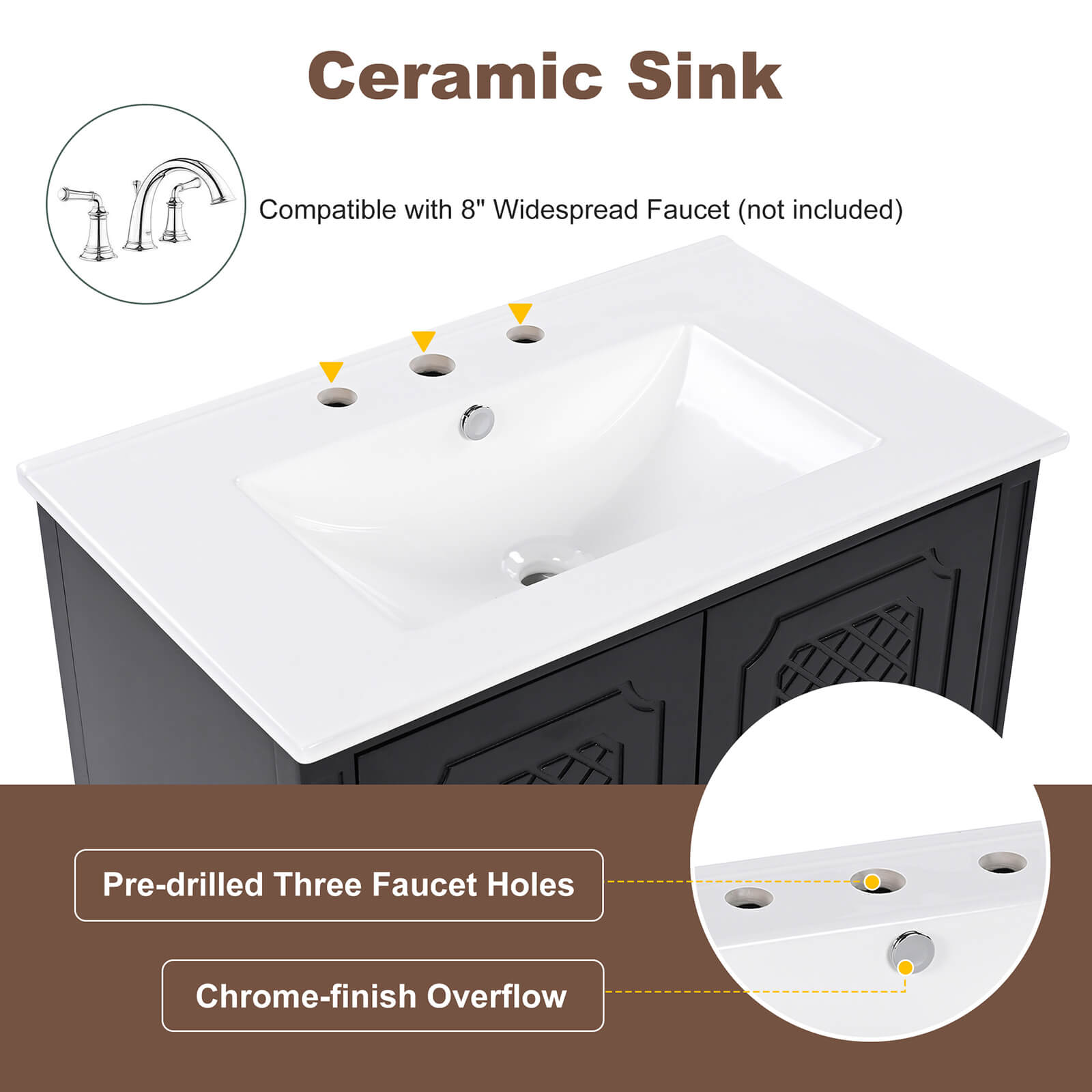 N759GTP218644B bathroom vanity reserved installation holes