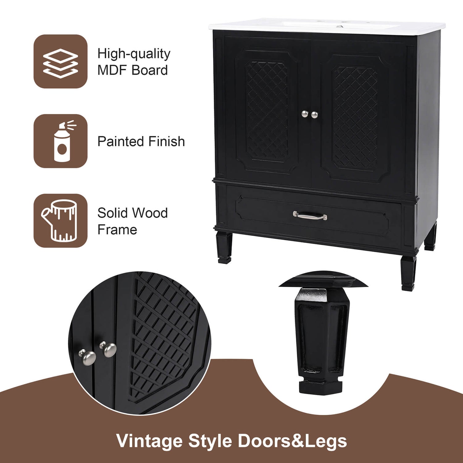 N759GTP218644B bathroom vanity table legs and handle details