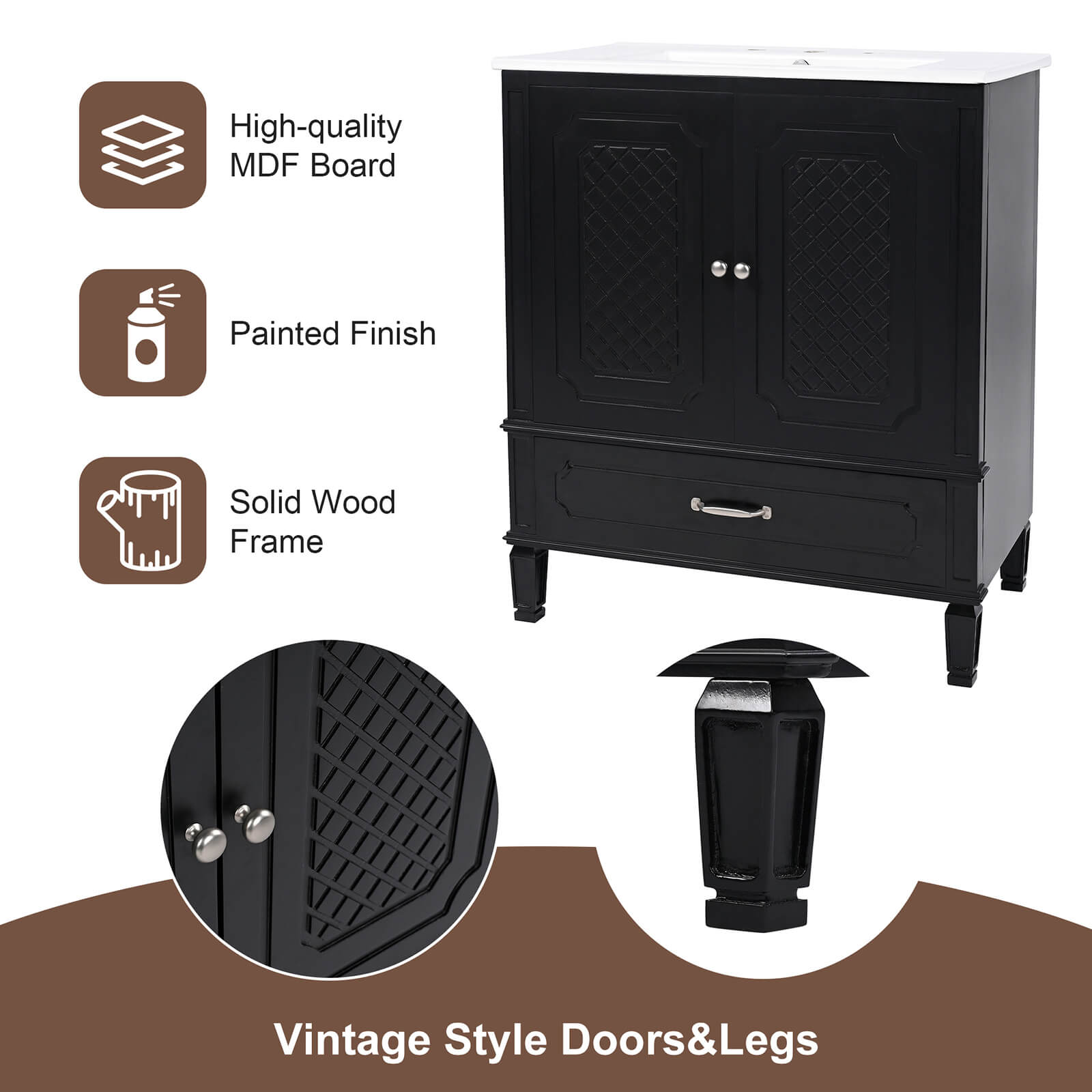 N759GTP218644B bathroom vanity table legs and handle details