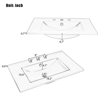 N759GTP218644K bathroom vanity top basin dimensions