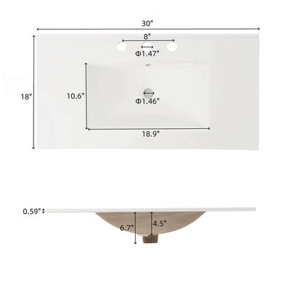 N817GTP245319B Ceramic Countertop Dimensions and Specifications