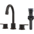 Oil-Rubbed Bronze 8 Inch Widespread Bathroom Sink Faucet with Pop Up Drain Assembly