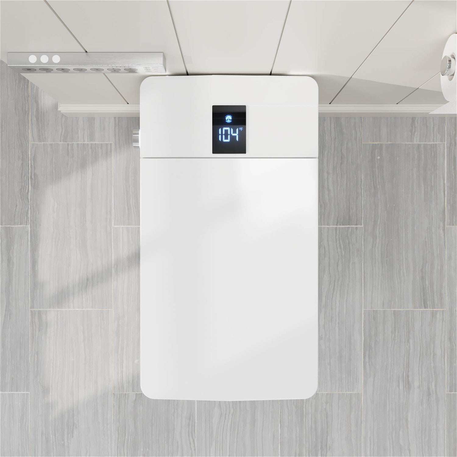 One-Piece Square White Floor Mounted Smart Toilet with Bidet 1