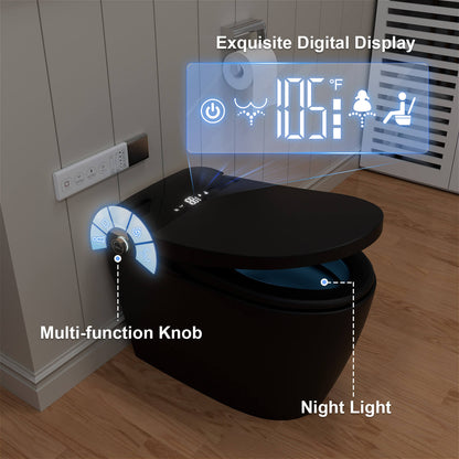 One Piece Smart Toilet with Bidet Built in, LED Night Light, Heated Seat, Warm Water
