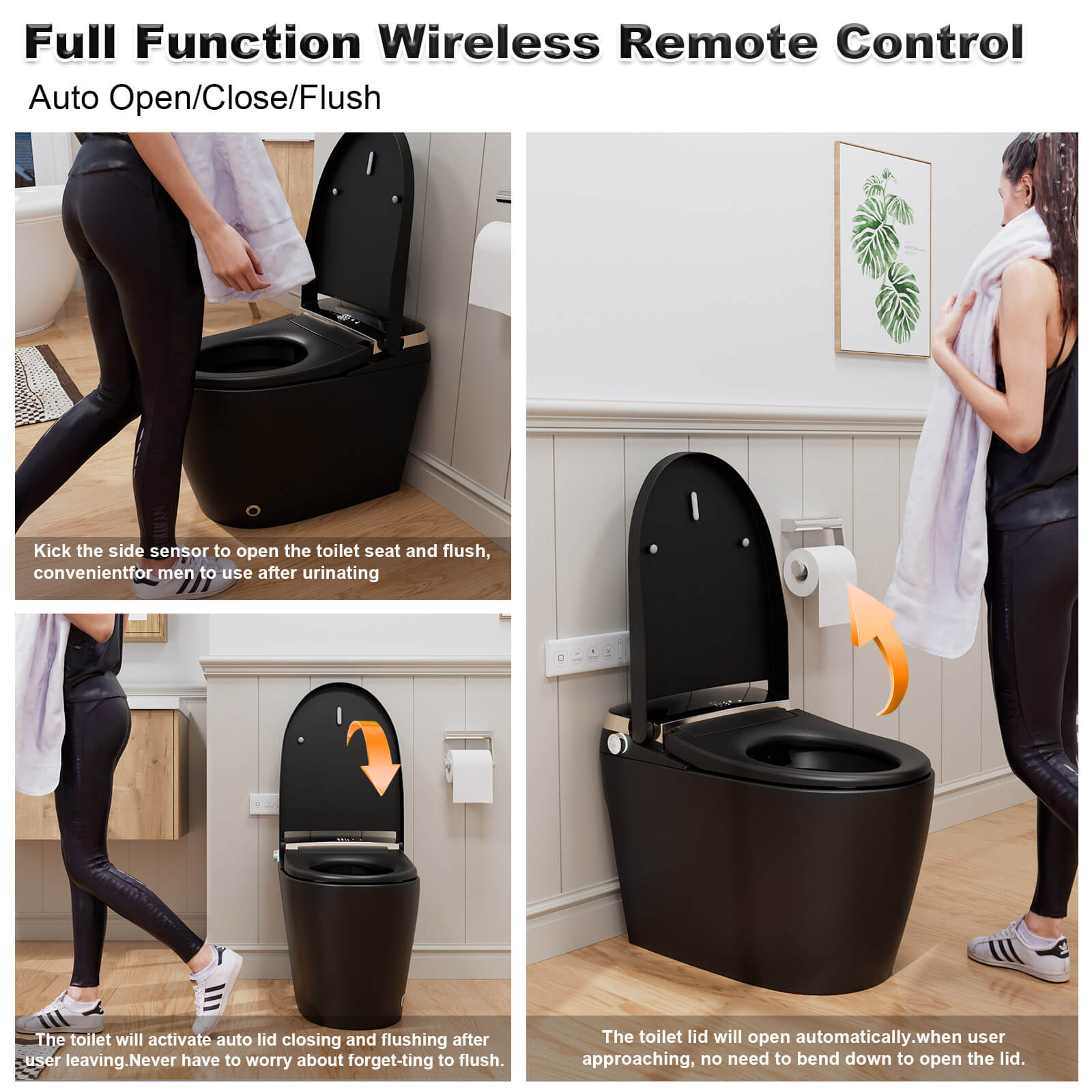 One Piece Smart Toilet with Bidet Built in, LED Night Light, Heated Seat, Warm Water