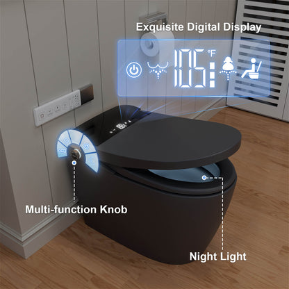 One Piece Smart Toilet with Bidet Built in, LED Night Light, Heated Seat, Warm Water