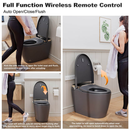 One Piece Smart Toilet with Bidet Built in, LED Night Light, Heated Seat, Warm Water