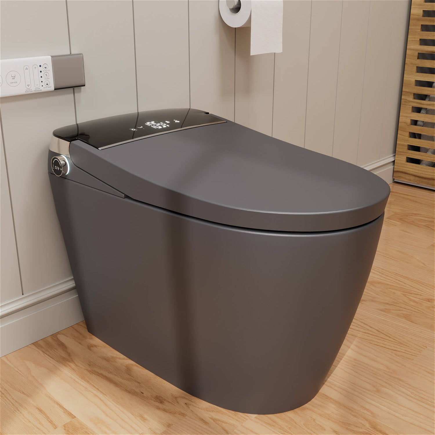 One Piece Smart Toilet with Bidet Built in, LED Night Light, Heated Seat, Warm Water
