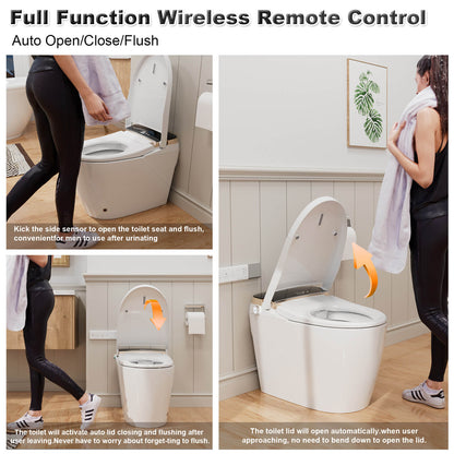 One Piece Smart Toilet with Bidet Built in, LED Night Light, Heated Seat, Warm Water